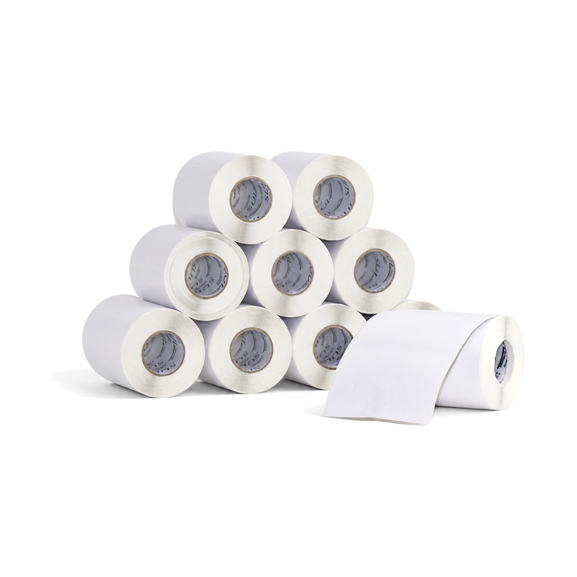 10 Rolos Etiqueta 100x150 Papel Couchê Adesiva C/ Serrilha