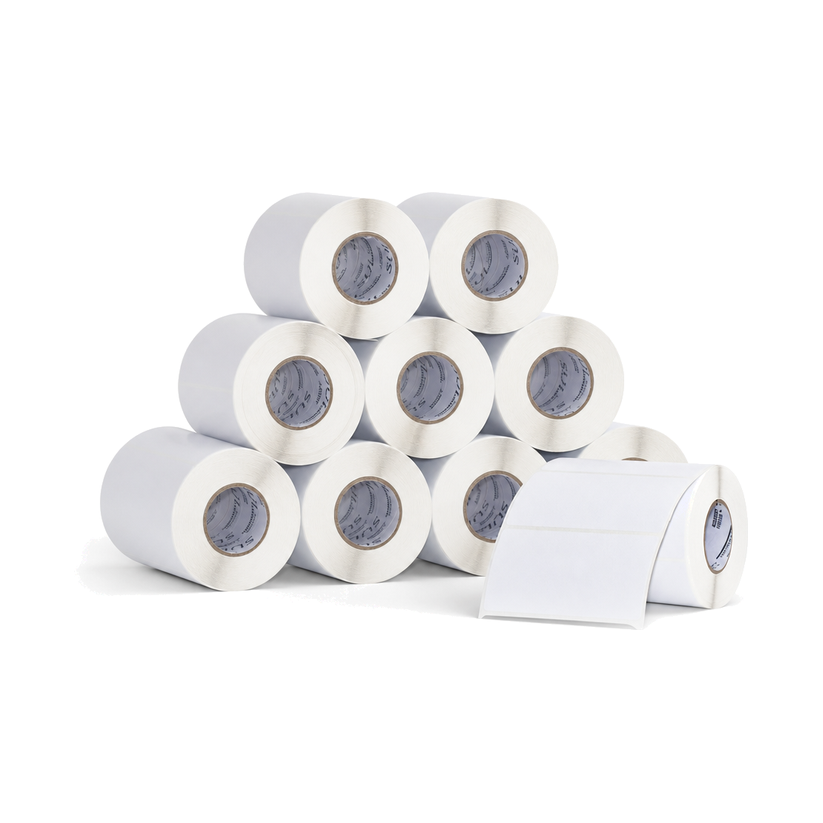 10 Rolos Etiqueta 100x18 Papel Couche Adesiva