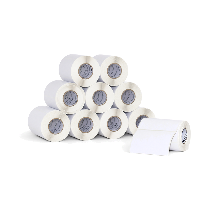 10 Rolos Etiqueta 100x80 Papel Couche Adesiva