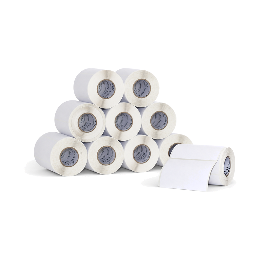 10 Rolos Etiqueta 105×80 Papel Couche Adesiva