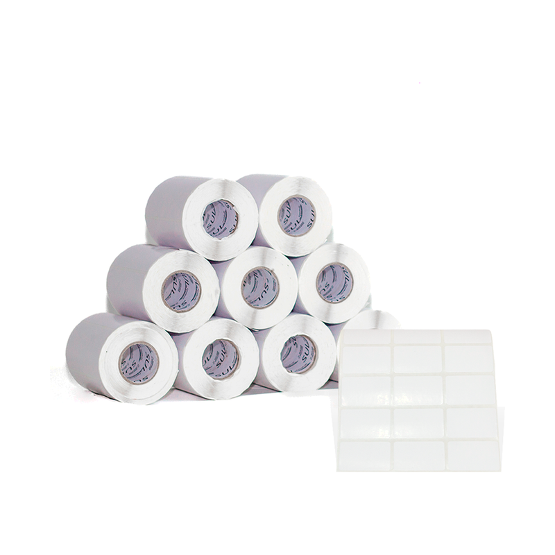 10 Rolos Etiqueta 30x45x3 Papel Couchê Adesiva