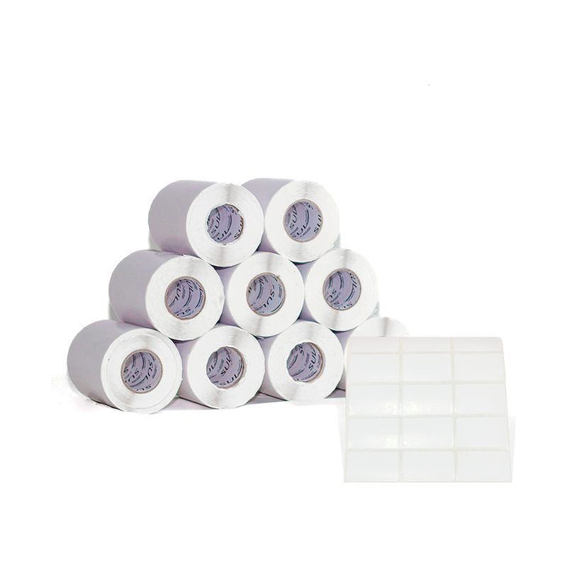 10 Rolos Etiqueta 33x22x3 Papel Couchê Adesiva