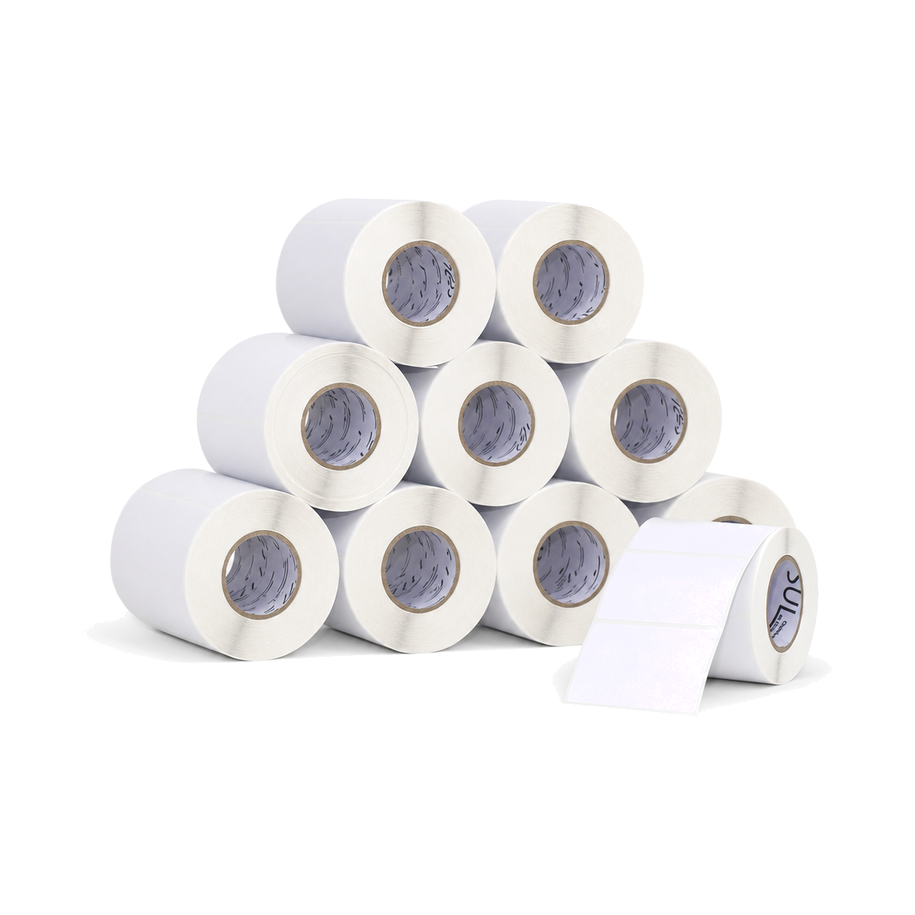 10 Rolos Etiqueta 60×30 Papel Couche Adesiva