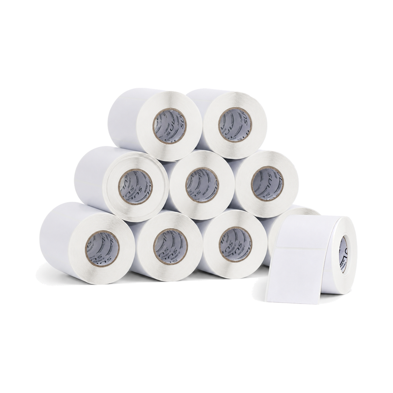 10 Rolos Etiqueta 60×60 Papel Couche Adesiva