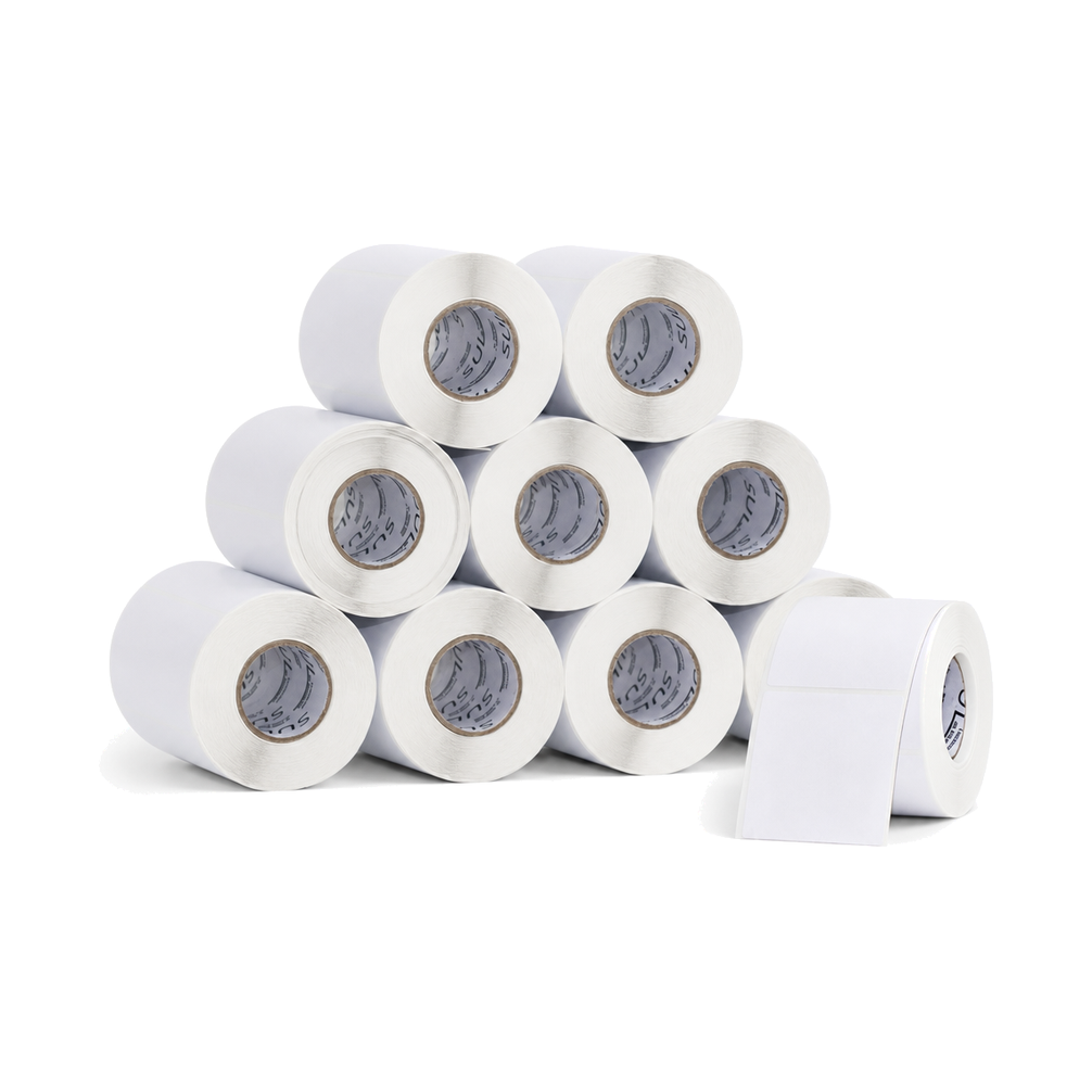 10 Rolos Etiqueta 60×60 Papel Couche Adesiva