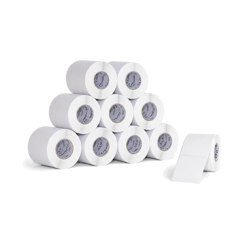 10 Rolos Etiqueta 60×75 Papel Couche Adesiva