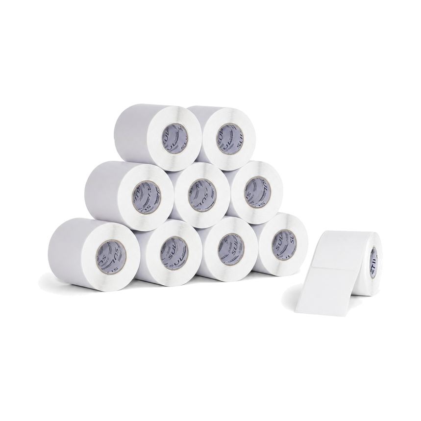 10 Rolos Etiqueta 60×75 Papel Couche Adesiva