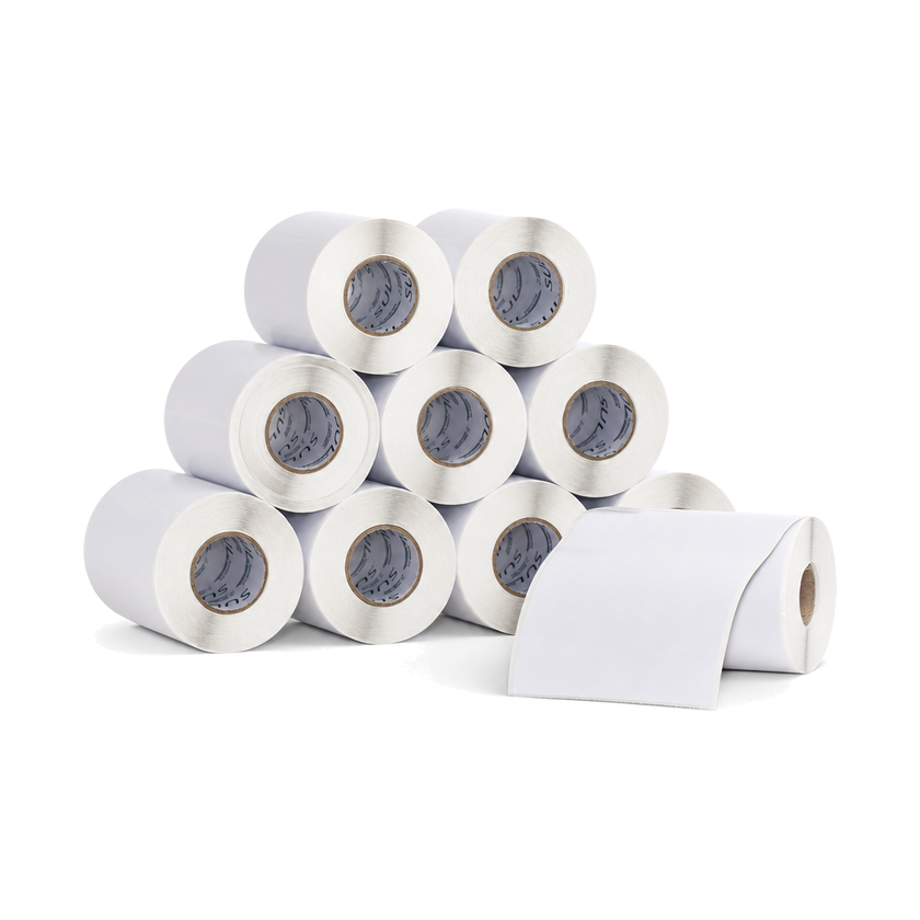 10 Rolos Etiqueta 60×80 Papel Couche Adesiva