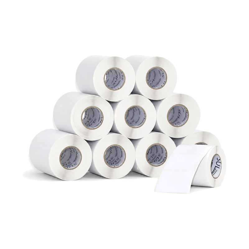 10 Rolos Etiqueta 60x40 Papel Couche Adesiva