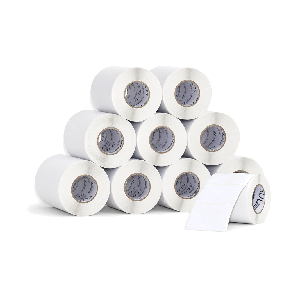 10 Rolos Etiqueta 60x40 Papel Couche Adesiva
