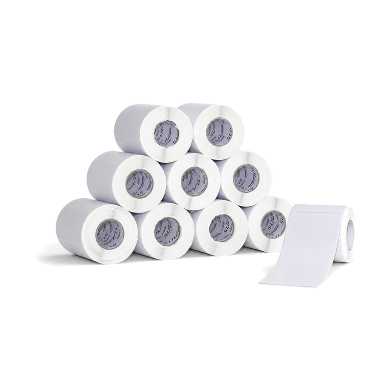 10 Rolos Etiqueta 65×180 Papel Couche Adesiva
