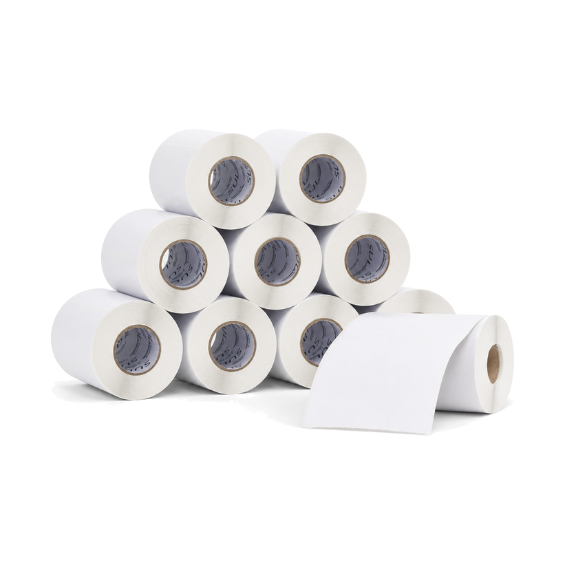 10 Rolos Etiqueta 65x180 Papel Couche Adesiva