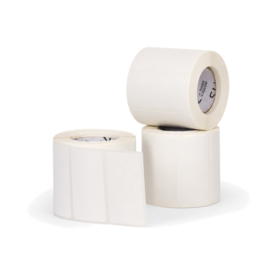 10 Rolos Etiqueta 74×35 Papel Couche Adesiva