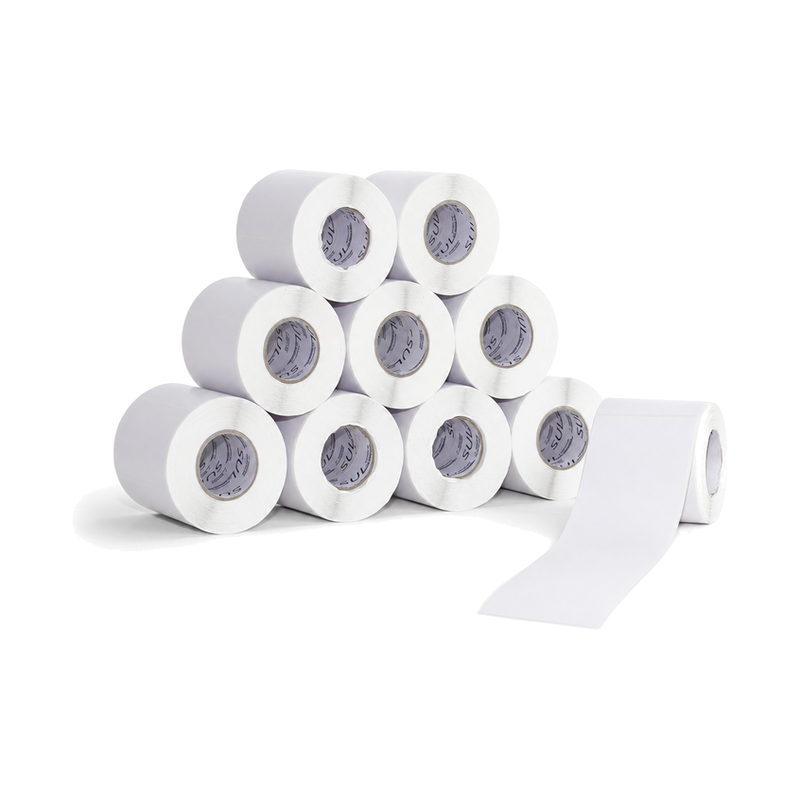 10 Rolos Etiqueta 80×130 Papel Térmica Adesiva