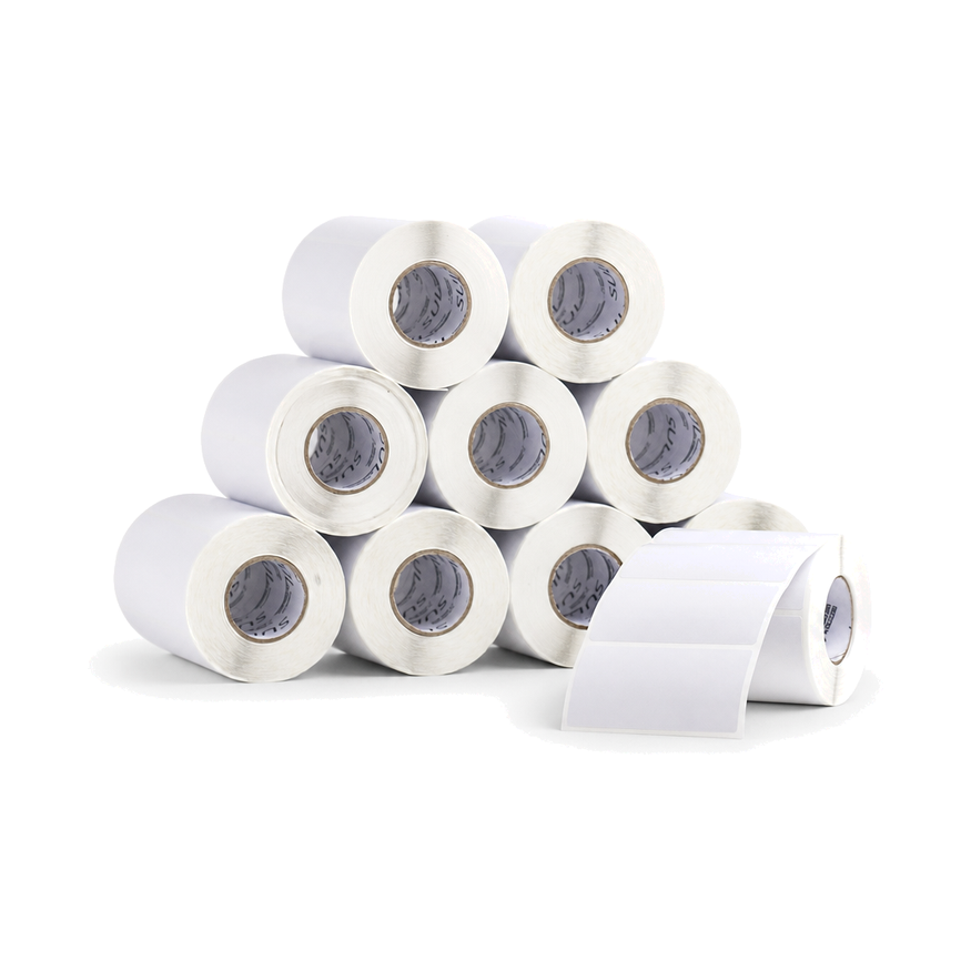 10 Rolos Etiqueta 80×24,5 Papel Couche Adesiva