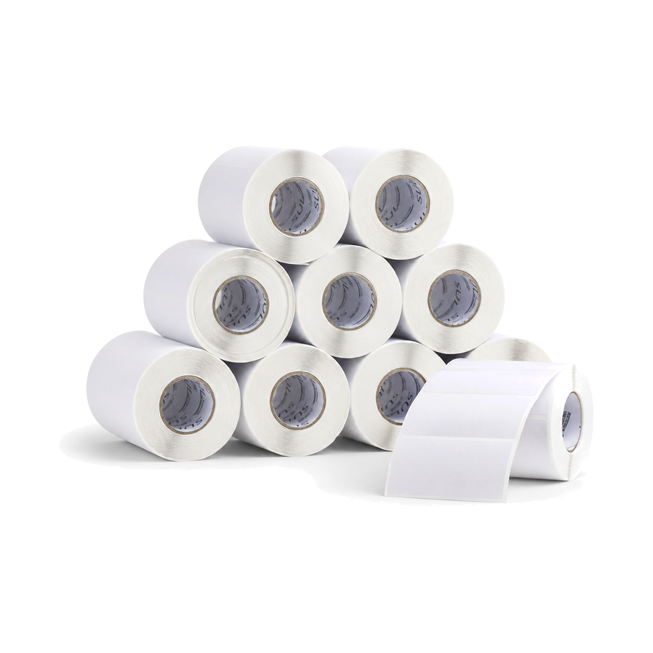 10 Rolos Etiqueta 80×40 Papel Couche Adesiva