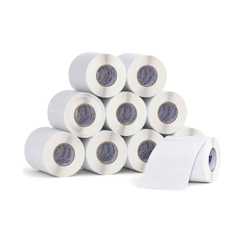 10 Rolos Etiqueta 80×80 Papel Couche Adesiva