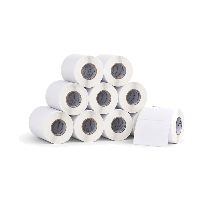 10 Rolos Etiqueta 85×60 Papel Couche Adesiva