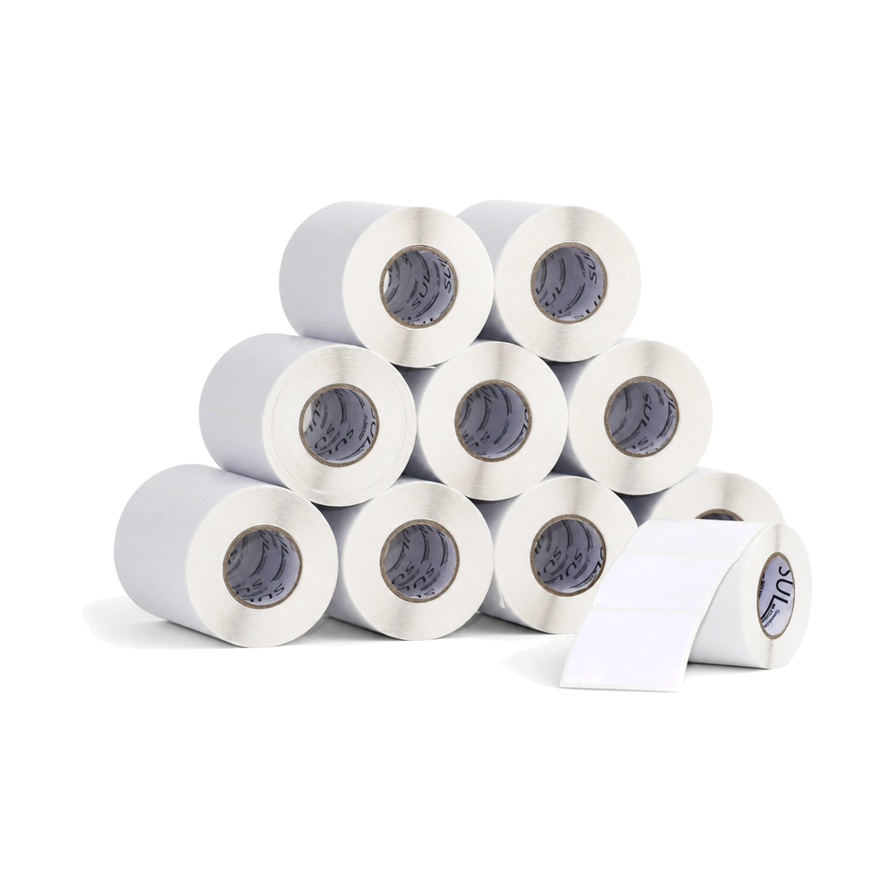 120 Rolos Etiqueta 60x40 Papel Couche Adesiva
