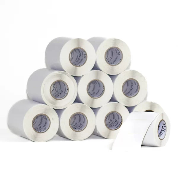 10 Rolos Etiqueta 50x30 Papel Couche Adesiva