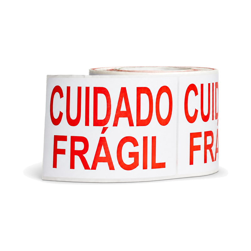 Rolo Etiqueta Adesiva 100x150 Cuidado Frágil