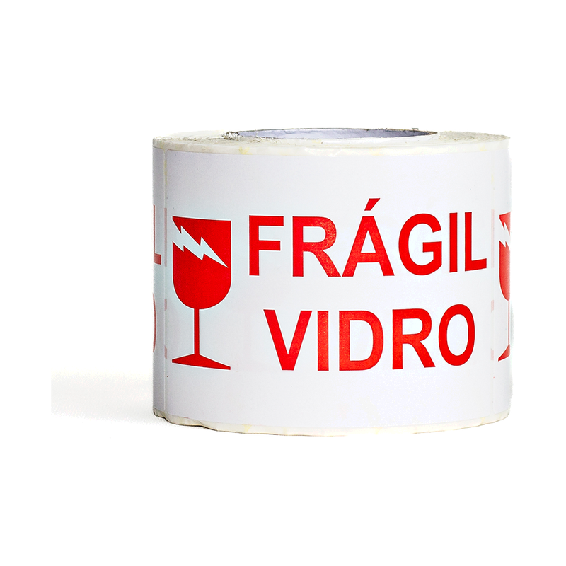Rolo Etiqueta Adesiva 100x150 Frágil Vidro