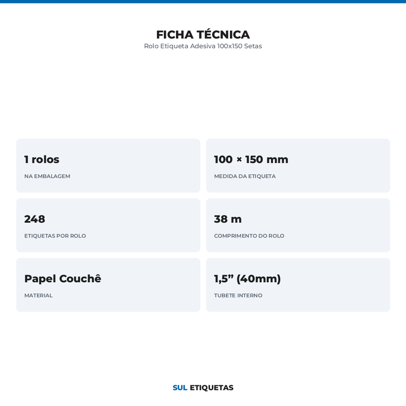 Rolo Etiqueta Adesiva 100x150 Setas